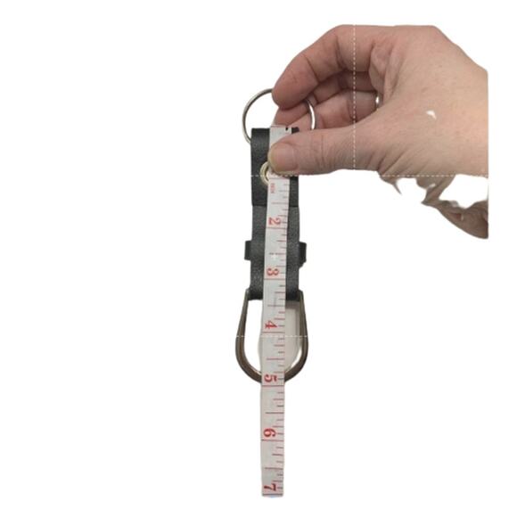 Men's Handmade Upcycled Black Belt Buckle Keychain Hook Key Clip Carrier NEW - Picture 3 of 4